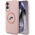 Karl Lagerfeld Liquid Silicone Double Heads MagSafe Zadný Kryt pre Samsung Galaxy S25 Edge Pink