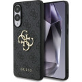 Guess PU 4G Metal Logo Zadný Kryt pre Samsung Galaxy S25 Edge Grey