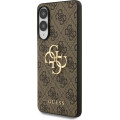 Guess PU 4G Metal Logo Zadný Kryt pre Samsung Galaxy S25 Edge Brown