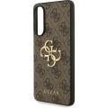 Guess PU 4G Metal Logo Zadný Kryt pre Samsung Galaxy S25 Edge Brown