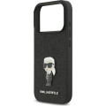 Karl Lagerfeld Fixed Glitter Metal Ikonik Zadní Kryt pre iPhone 17 Pro Black
