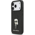 Karl Lagerfeld Fixed Glitter Metal Ikonik Zadní Kryt pre iPhone 17 Pro Black