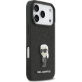 Karl Lagerfeld Fixed Glitter Metal Ikonik Zadní Kryt pre iPhone 17 Pro Black