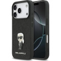 Karl Lagerfeld Fixed Glitter Metal Ikonik Zadní Kryt pre iPhone 17 Pro Black