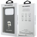 Karl Lagerfeld Fixed Glitter Metal Ikonik Zadní Kryt pre iPhone 17 Pro Black