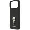 Karl Lagerfeld Fixed Glitter Metal Ikonik Zadní Kryt pre iPhone 17 Pro Max Black