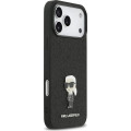 Karl Lagerfeld Fixed Glitter Metal Ikonik Zadní Kryt pre iPhone 17 Pro Max Black