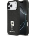 Karl Lagerfeld Fixed Glitter Metal Ikonik Zadní Kryt pre iPhone 17 Pro Max Black