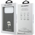 Karl Lagerfeld Fixed Glitter Metal Ikonik Zadní Kryt pre iPhone 17 Pro Max Black