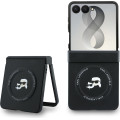 Karl Lagerfeld PU Karl and Choupette Heads Magnetic Zadný Kryt pre Samsung Galaxy Z Flip8 Black