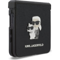 Karl Lagerfeld PU Saffiano Karl and Choupette Zadný Kryt pre Samsung Galaxy Z Flip8 Black