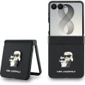 Karl Lagerfeld PU Saffiano Karl and Choupette Zadný Kryt pre Samsung Galaxy Z Flip8 Black