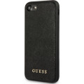 Guess Saffiano PU Silicone Zadný Kryt pre Apple iPhone 7 / iPhone 8 / iPhone SE (2020) / iPhone SE (2022) Black