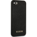 Guess Saffiano PU Silicone Zadný Kryt pre Apple iPhone 7 / iPhone 8 / iPhone SE (2020) / iPhone SE (2022) Black