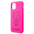 Karl Lagerfeld Silikónový Kryt pre Apple iPhone 11 Pro Black Out Pink (EU Blister)