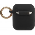 Guess Triangle Silikónové Puzdro pre AirPods 1 / AirPods 2 Black