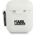 Karl Lagerfeld Choupette Head Puzdro pre AirPods 1 / AirPods 2 White
