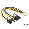 DELOCK 83433 Delock PCI Express power cable 6 pin female > 2 x 8 pin male 30 cm