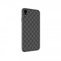 Nillkin Synthetic Fiber Ochranný Zadný Kryt Plaid Black pre iPhone Xr