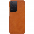 Nillkin Qin Book Puzdro pre Samsung Galaxy S21 Ultra 5G Brown
