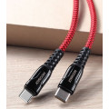 Joyroom S-1230K1 USB-C to USB-C Braided Fast Charging Cable 1.2m Red