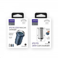 Joyroom C-A45 20W Mini 2-port Ring-Pull Fast Car Charger Silver