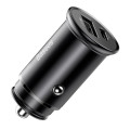 Baseus CCYS-C01 Circular Metal Quick Charge Nabíjačka s USB-A a USB-C do Auta VOOC 30W Black