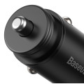 Baseus CCYS-C01 Circular Metal Quick Charge Nabíjačka s USB-A a USB-C do Auta VOOC 30W Black