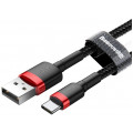 Baseus CATKLF-A91 Cafule Cable USB-C 3A 0.5m Red/Black