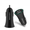 USAMS CC013 2.1A Dual USB Autonabíjačka Black (EU Blister)