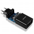 USAMS CC040 Dual USB LED Display Cestovná nabíjačka White (EU Blister)