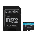 Kingston 128GB Canvas Go! Plus microSDXC, Class 10, UHS-I, U3, V30, A2 + Adaptér