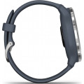 Garmin Venu 2 Silver Stainless Steel Bezel with Granite Blue Case and Silicone Band