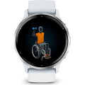 Garmin Venu 3 Silver Stainless Steel Bezel with Whitestone Case and Silicone Band