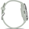 Garmin Venu 3S Silver Stainless Steel Bezel with Sage Gray Case and Silicone Band