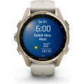 Garmin fenix 8 43mm AMOLED Sapphire Soft Gold with Fog Gray/Dark Sandstone Silicone Band