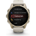 Garmin fenix 8 43mm AMOLED Sapphire Soft Gold with Fog Gray/Dark Sandstone Silicone Band