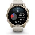 Garmin fenix 8 43mm AMOLED Sapphire Soft Gold with Fog Gray/Dark Sandstone Silicone Band