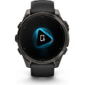 Garmin fenix 8 47mm AMOLED Sapphire Carbon Gray DLC Titanium with Black/Pebble Gray Silicone Band