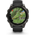 Garmin fenix 8 47mm AMOLED Sapphire Carbon Gray DLC Titanium with Black/Pebble Gray Silicone Band