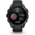 Garmin fenix 8 47mm AMOLED Sapphire Carbon Gray DLC Titanium with Black/Pebble Gray Silicone Band
