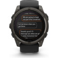 Garmin fenix 8 51mm Solar Sapphire Carbon Gray DLC Titanium with Black/Pebble Gray Silicone Band
