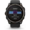 Garmin fenix 8 51mm Solar Sapphire Carbon Gray DLC Titanium with Black/Pebble Gray Silicone Band
