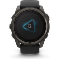 Garmin fenix 8 51mm Solar Sapphire Carbon Gray DLC Titanium with Black/Pebble Gray Silicone Band