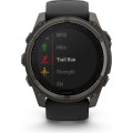 Garmin fenix 8 51mm Solar Sapphire Carbon Gray DLC Titanium with Black/Pebble Gray Silicone Band