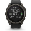 Garmin fenix 8 51mm Solar Sapphire Carbon Gray DLC Titanium with Black/Pebble Gray Silicone Band