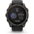 Garmin fenix 8 51mm Solar Sapphire Carbon Gray DLC Titanium with Black/Pebble Gray Silicone Band