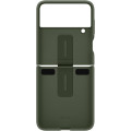 Samsung Silikónový Kryt s Držiakom na Prst pre Galaxy Z Flip4 Khaki