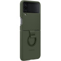 Samsung Silikónový Kryt s Držiakom na Prst pre Galaxy Z Flip4 Khaki