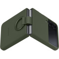 Samsung Silikónový Kryt s Držiakom na Prst pre Galaxy Z Flip4 Khaki